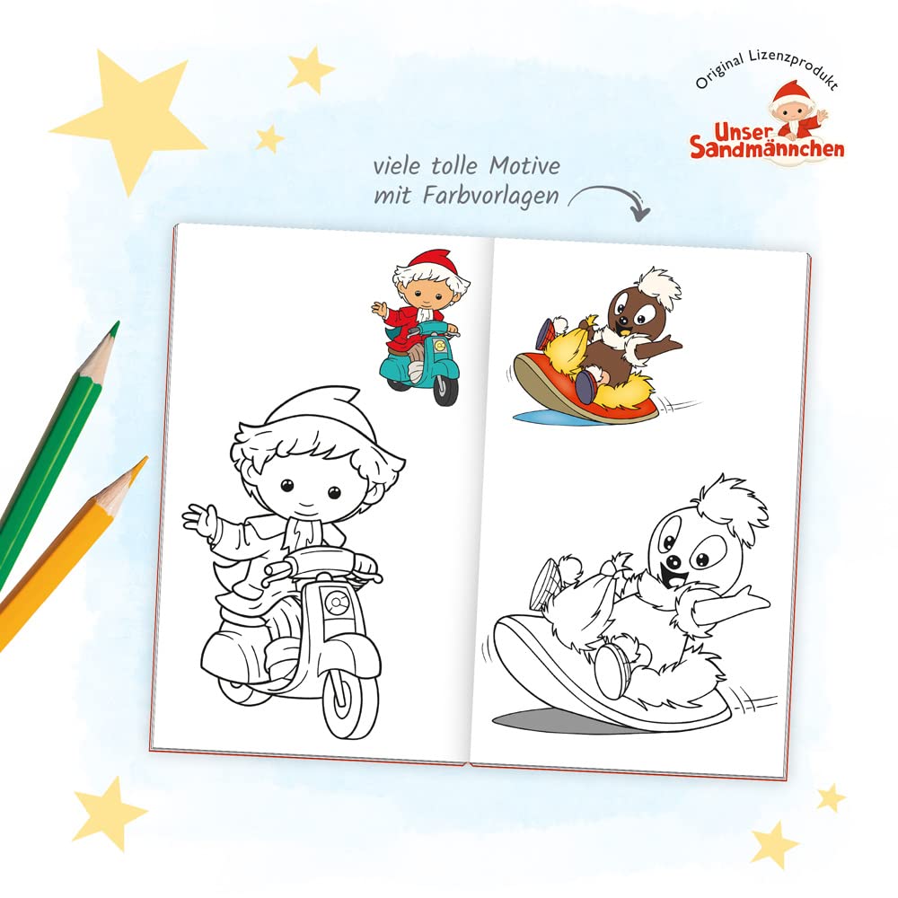 Trötsch Unser Sandmännchen Malbuch Ausmalbuch mit Stickern: Beschäftigungsbuch Ausmalbuch Malbuch