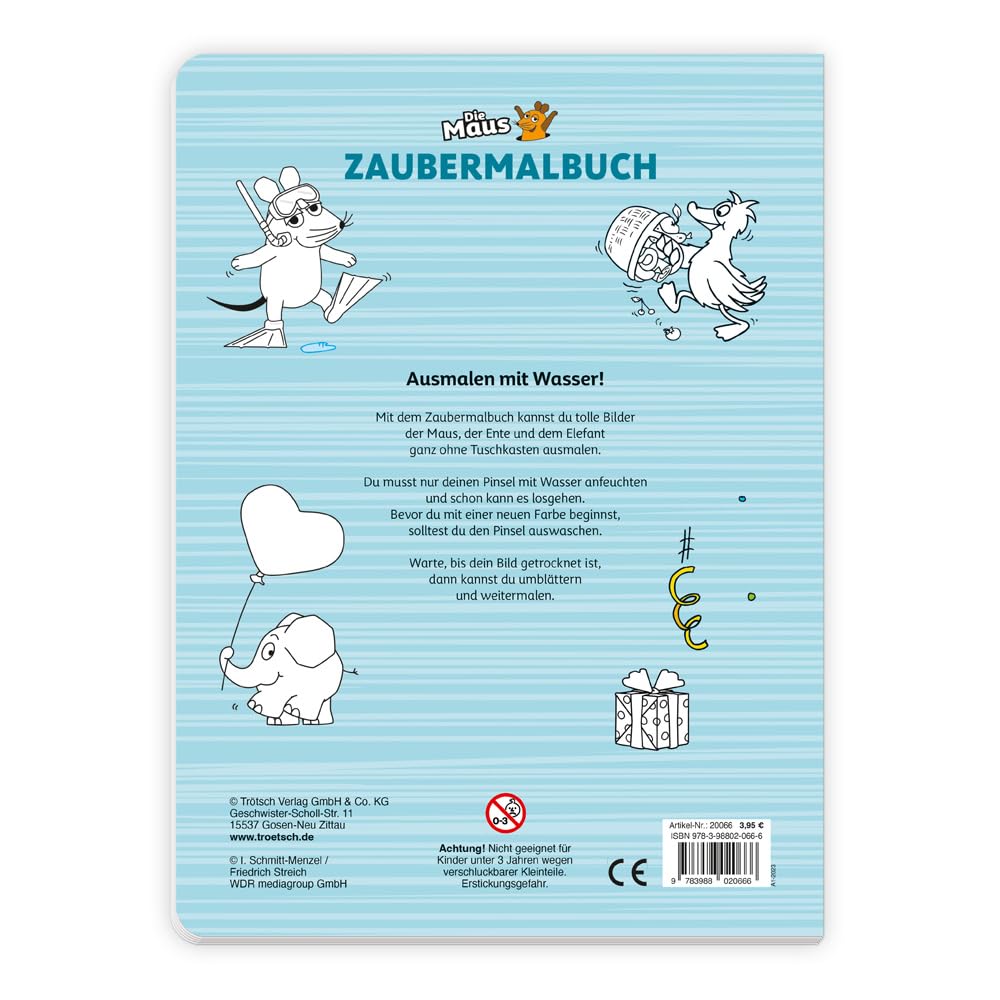 Trötsch Malbuch Die Maus Zaubermalbuch: Malbuch Ausmalbuch (Unser Sandmännchen)
