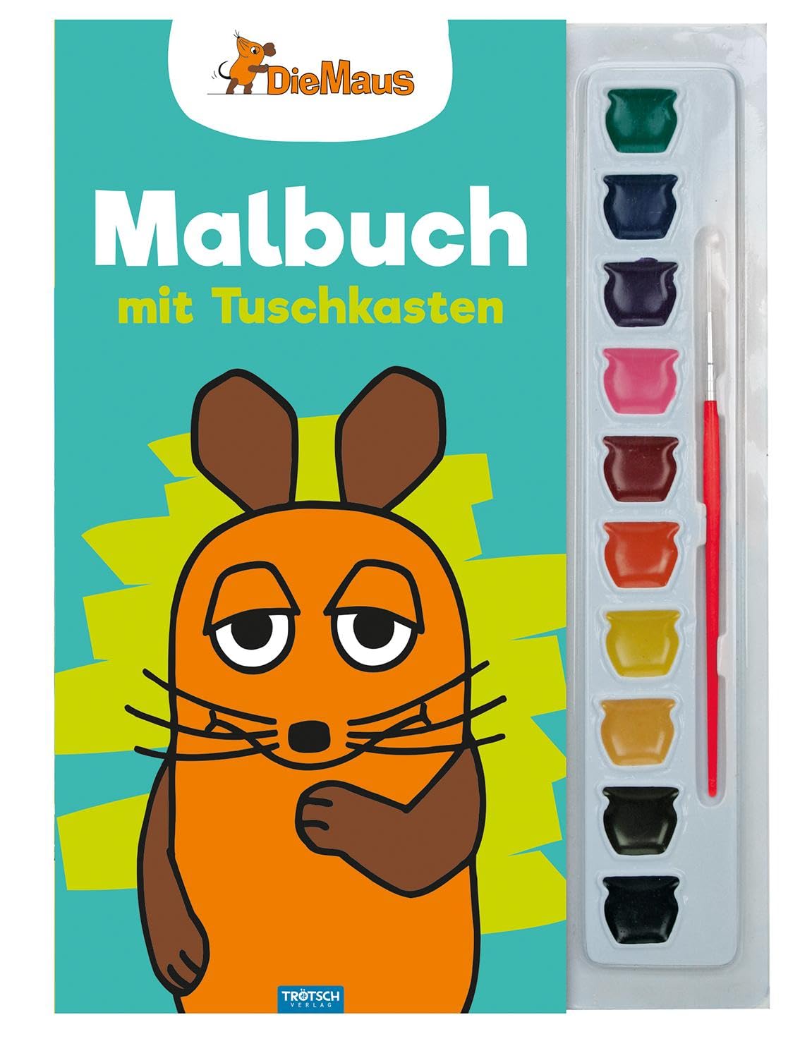 Trötsch Die Maus Malbuch mit Tuschkasten und Pinsel: Beschäftgungsbuch Ausmalbuch