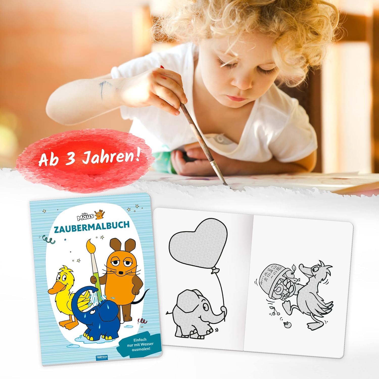 Trötsch Malbuch Die Maus Zaubermalbuch: Malbuch Ausmalbuch (Unser Sandmännchen)