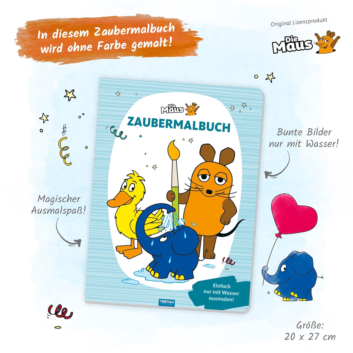 Trötsch Malbuch Die Maus Zaubermalbuch: Malbuch Ausmalbuch (Unser Sandmännchen)